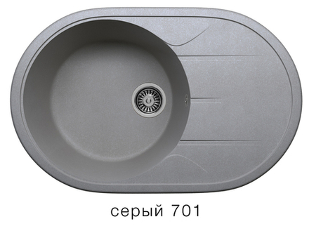 Кухонная мойка Tolero R-116 775x510мм Серый №701
