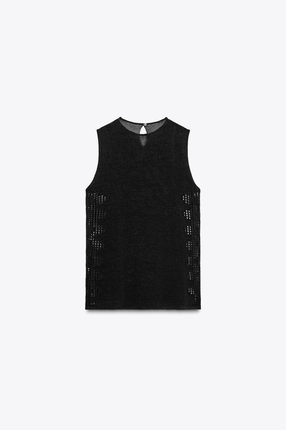 ZARA ТОП АЖУРНОЙ ВЯЗКИ, ЧЕРНЫЙ