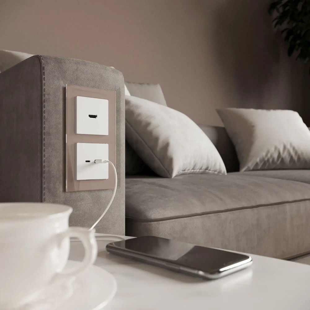 Рамка на 2 поста Favorit (латте, стекло) W0021142