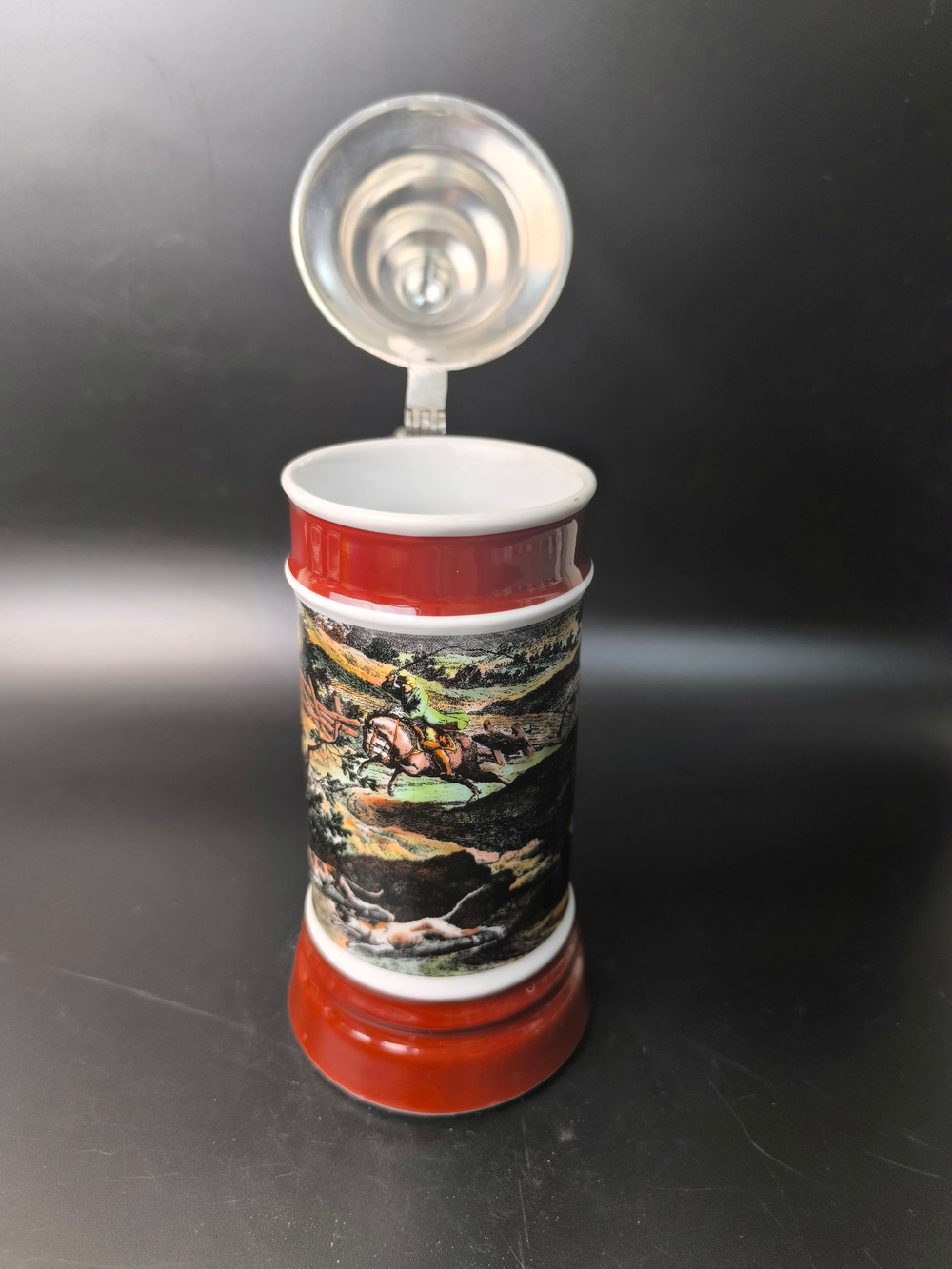 Кружка пивная (керамика с оловянной крышкой) Германия