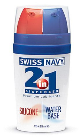 Любрикант  SWISS NAVY 2В1 с двумя дозаторами на водной и силиконовой основе