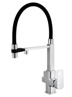 Смеситель для кухни с гибким изливом и подключением фильтра WONZON & WOGHAND, Хром (WW-88458012-CR)