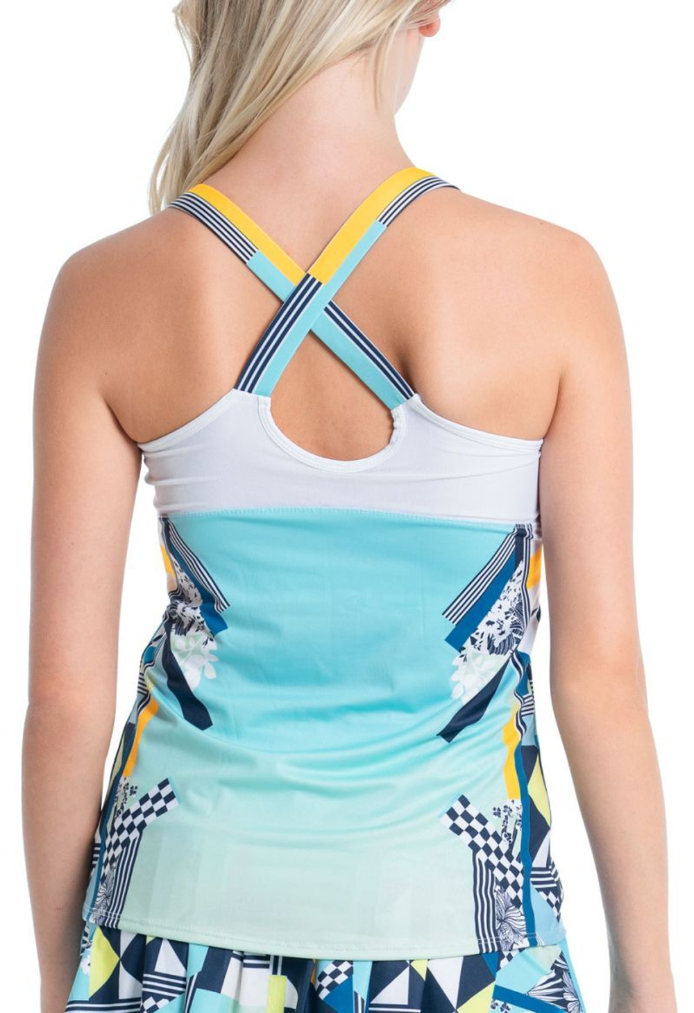 Женский топ теннисный Lucky in Love Cool Urbana Tank W/Bra - небесный