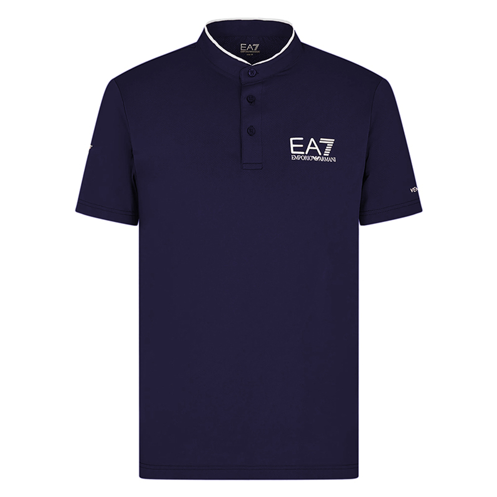 Мужское теннисное поло EA7 Man Jersey Polo - navy blue