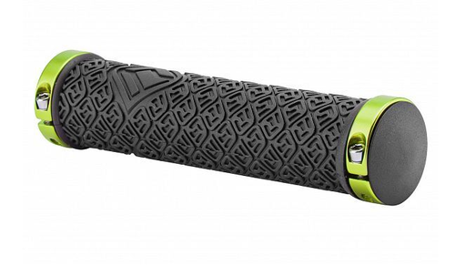 Грипсы XH-G116BL 135 мм чёрные, зеленые кольца, в инд. упаковке, арт. 150223 (10216170/010821/0228802, Китай)
