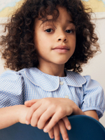 Платье школьное для девочки Next Q77-072, Белый, Голубой