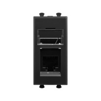 Телефонная розетка RJ-12 модульная, "Avanti", "Черный матовый", 1 модуль