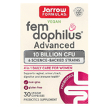 Jarrow Formulas, Vegan Fem Dophilus, улучшенный продукт, 10 млрд КОЕ (250 мг), 30 растительных капсул