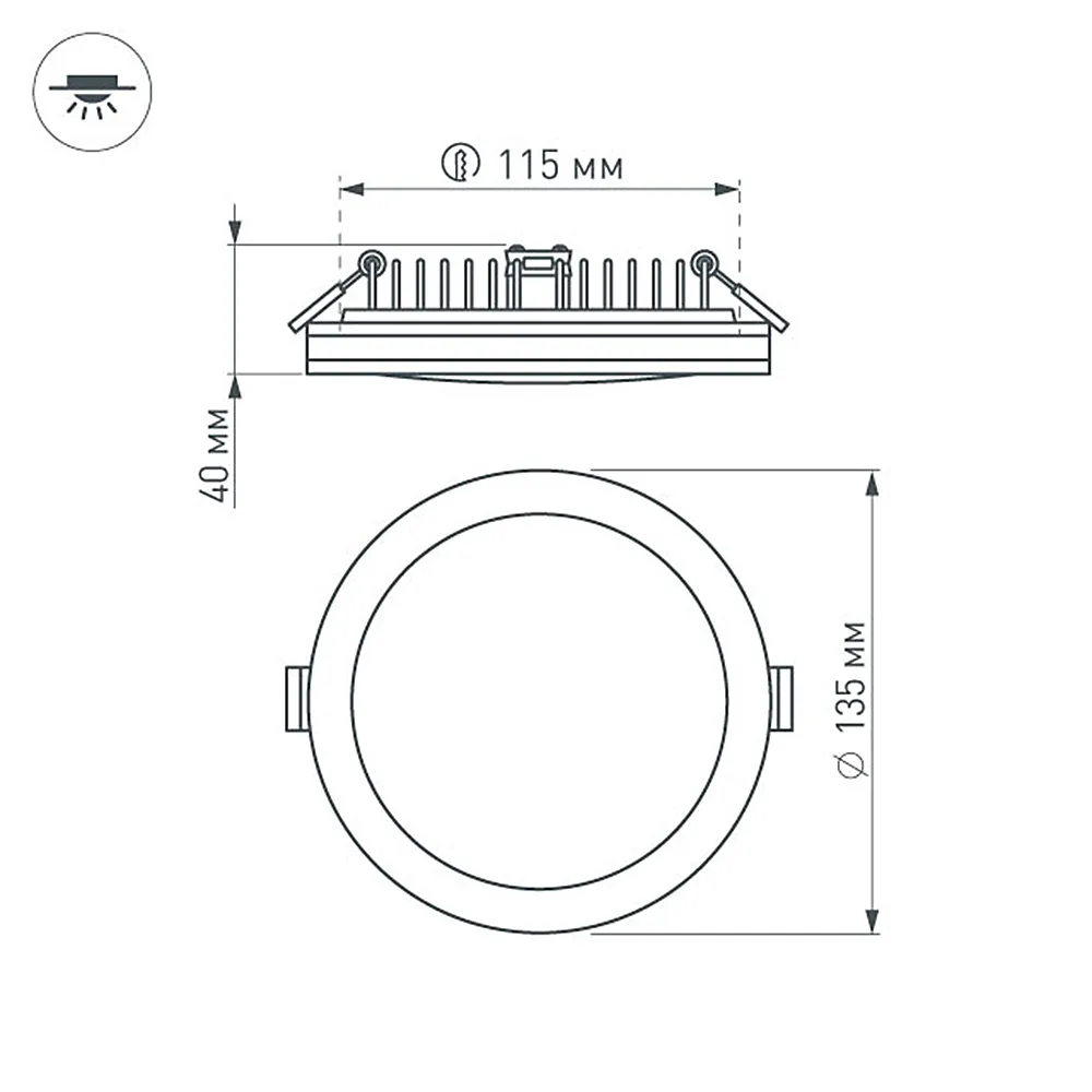 Светодиодная панель LTD-135SOL-20W Day White (Arlight, IP44 Пластик, 3 года) 020711