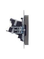 BRITE Розетка компьютерная двойная RJ45 кат.5E РК10-2-БрС сталь IEK