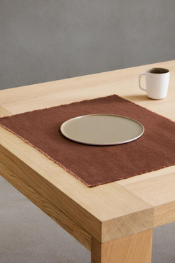 ZARA HOME ЛЬНЯНАЯ САЛФЕТКА, ТЕРРАКОТОВЫЙ
