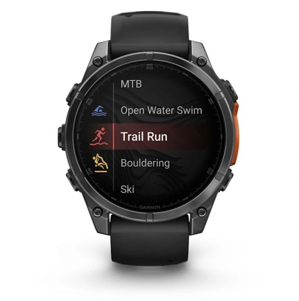 Умные часы Garmin Fenix 8, 47 мм, AMOLED, Slate Gray with black silicone band