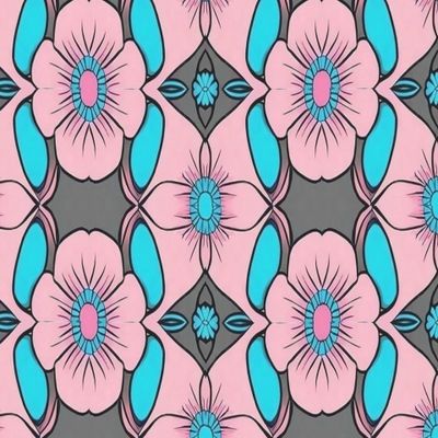 Паттерн розовые абстрактные цветы