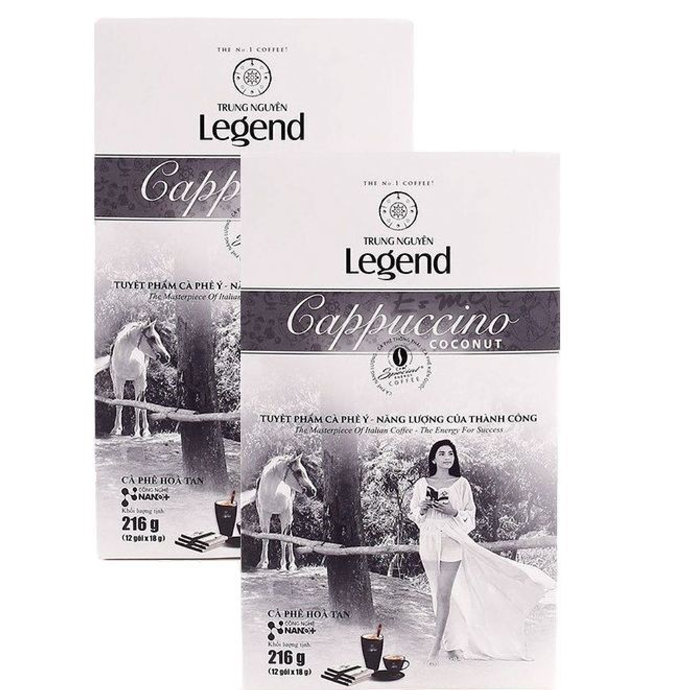 Вьетнамский растворимый кофе Legend 3 в 1 Капучино Кокос, 2 упаковки по 12шт.