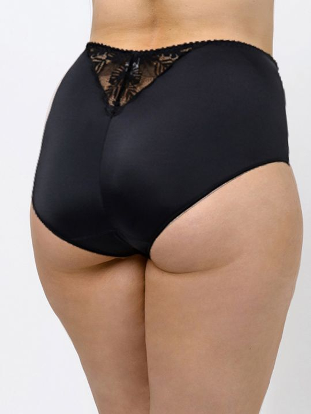 Высокие трусы-слипы с кружевной вставкой сзади (Размер: 50) (Цвет: белый)