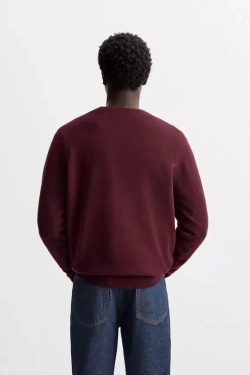 ZARA СВИТЕР ИЗ 100% КАШЕМИРА, БОРДОВЫЙ