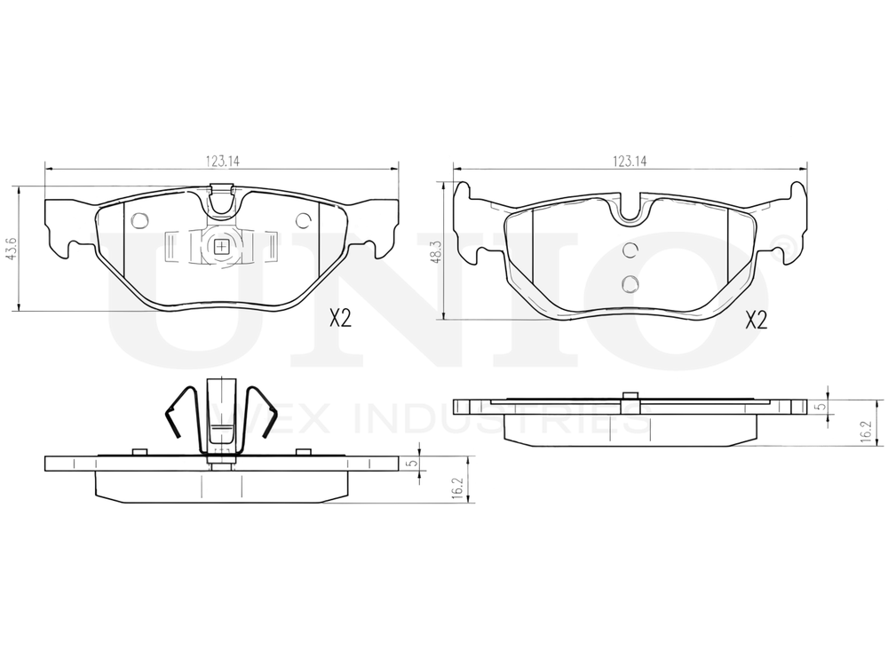Колодки тормозные диск. задние UNIO BRP-20318