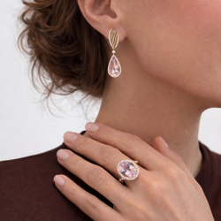 Серьги С Морганитами и Бриллиантами, E0144-52/1