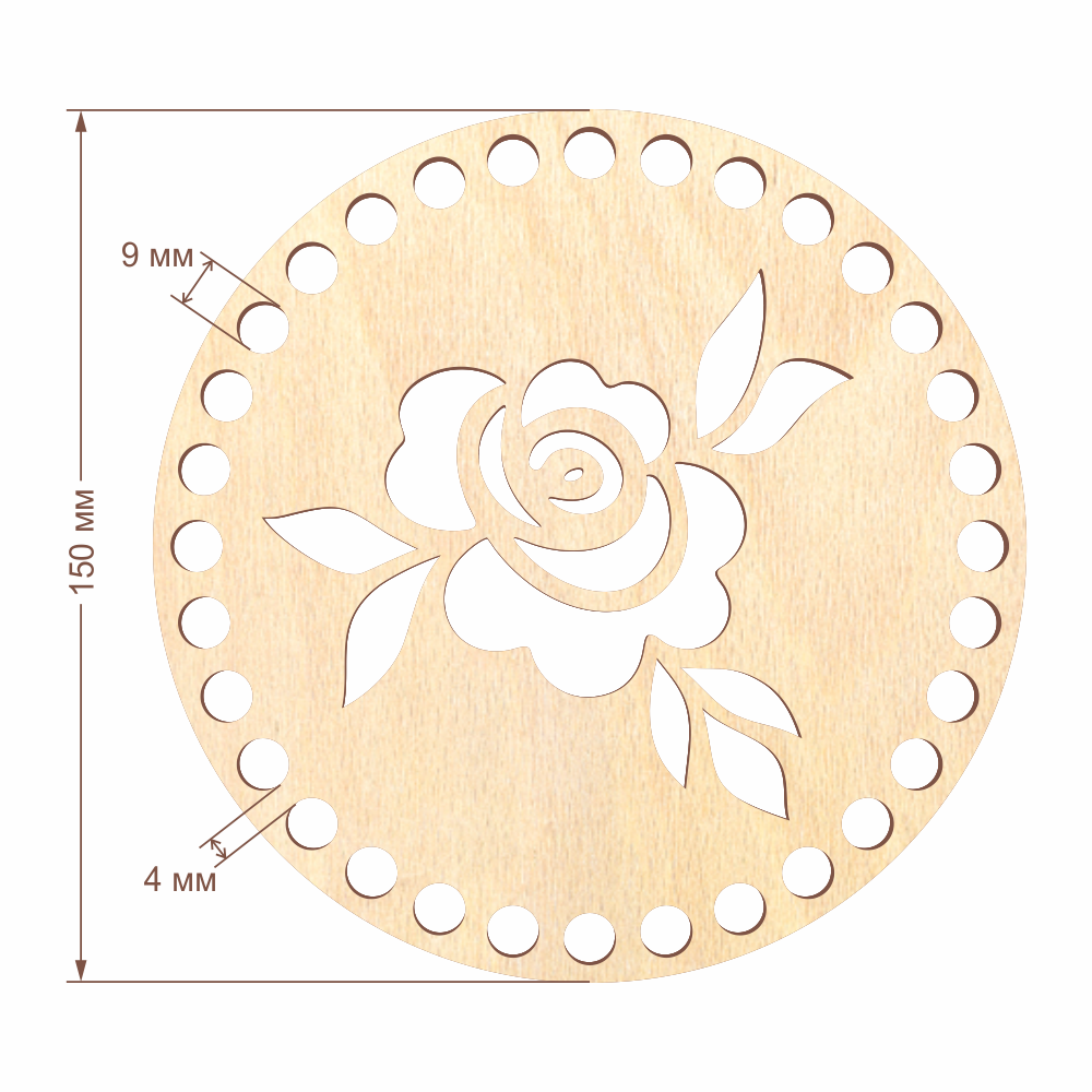 Резное донышко для корзины D=15 см, №01