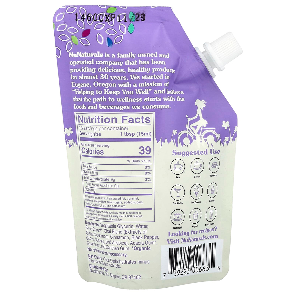 NuNaturals, NuStevia®, сироп из специй чая, 0,2 л (6,6 жидк. унции)