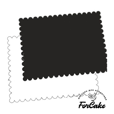 Подложки для торта толщина 1,5 мм черный-белый 30*40 см