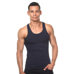 Темно-синяя хлопковая майка-борцовка (Размер: XL) (Цвет: темно-синий)