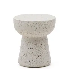 Приставной столик Pada Ø4045 см, белое терраццо