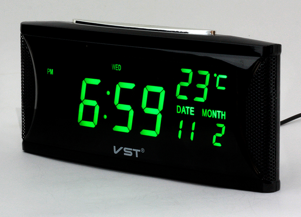 Часы VST-719W-4 зеленое свечение (Температура/дата)