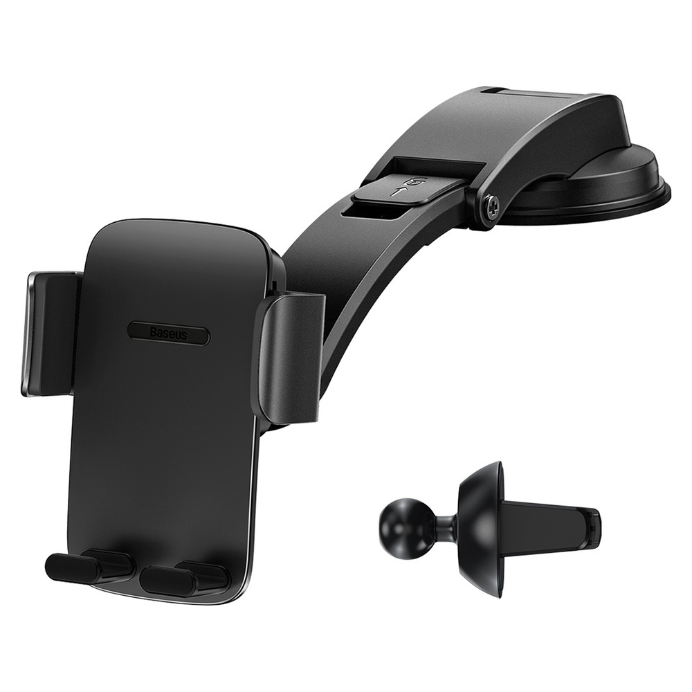 Автомобильный держатель Baseus Easy Control Clamp Car Mount Holder Set (На присоске & На воздуховод) - Black