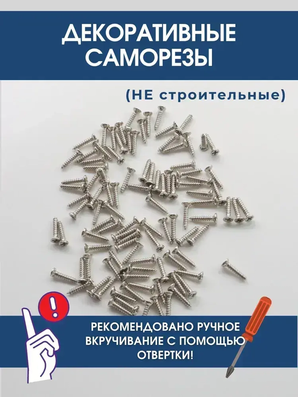 Набор саморезов (шурупов) 2 х 10 мм, хром, 100 шт