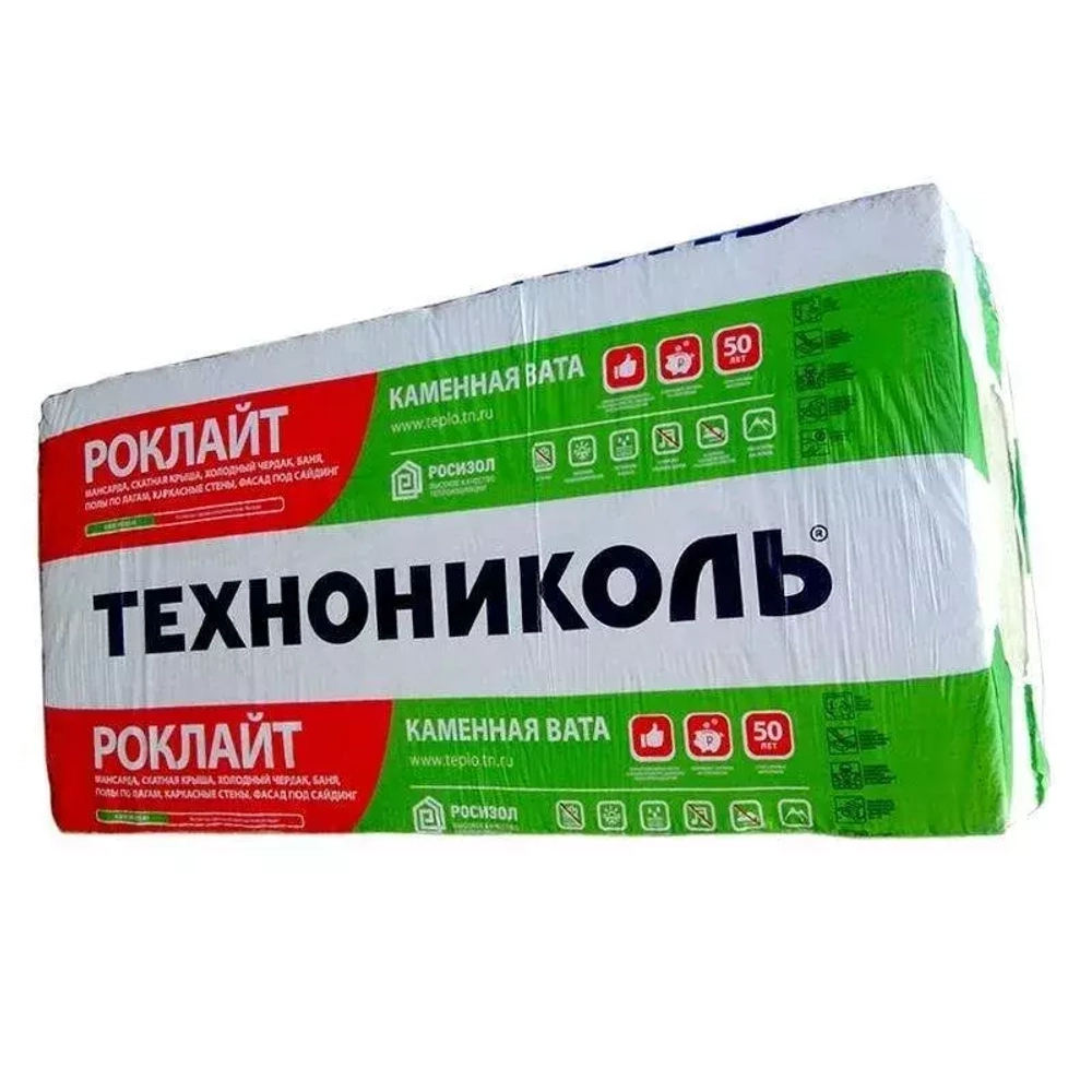 Утеплитель ТехноНИКОЛЬ Роклайт Техно 35 кг/м³ (1200х600х100 мм) 6 шт