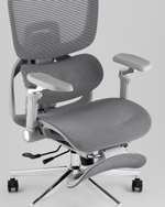 Кресло офисное TopChairs Prodigy с оттоманкой серый