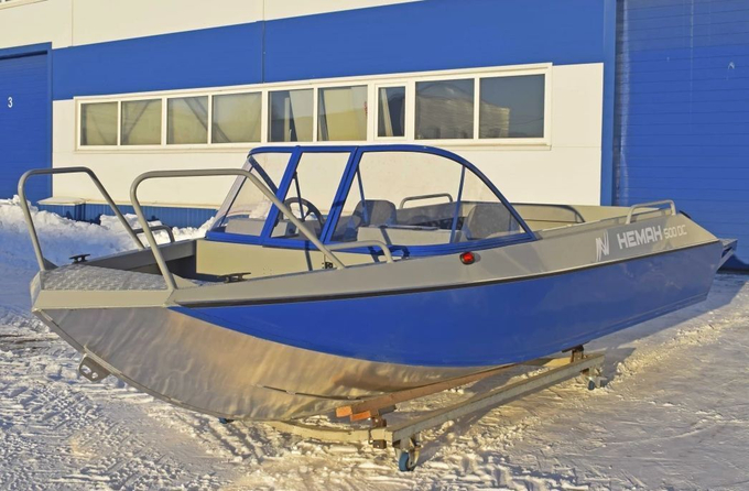 Моторная лодка, Неман 500 DC, серо-зелёная