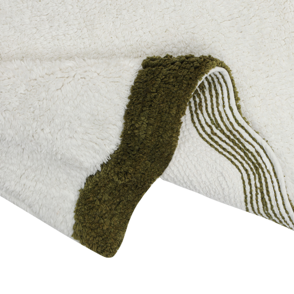 Коврик для ванной с кантом оливкового цвета из коллекции trendy ruffles, 50x80 см