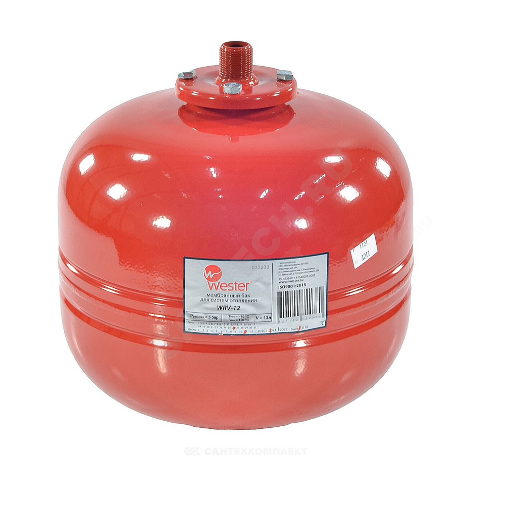 Бак расширительный мембранный для отопления 750 л 10 бар 1 1/4" ВР WRV Wester 0-14-0210