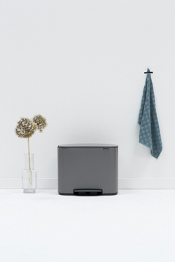 Мусорный бак Bo Pedal Bin 11+23л Brabantia Минерально-серый
