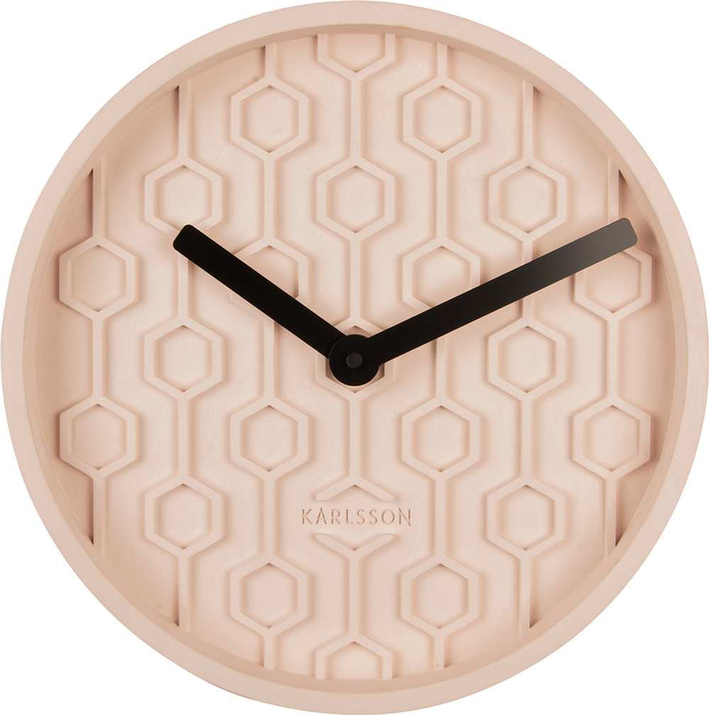 Настенные часы Karlsson Honeycomb, бетон, 51 см, розовые