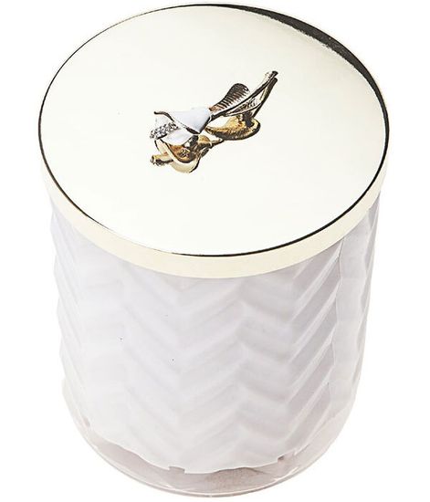 Большая белая свеча "ёлочка" с золотым цветком и платком, Cote Noire