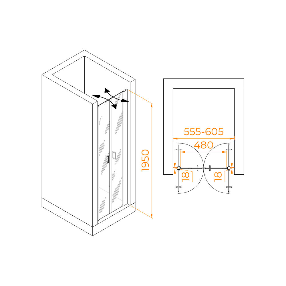 Душевая дверь RGW PA-104B (600)
