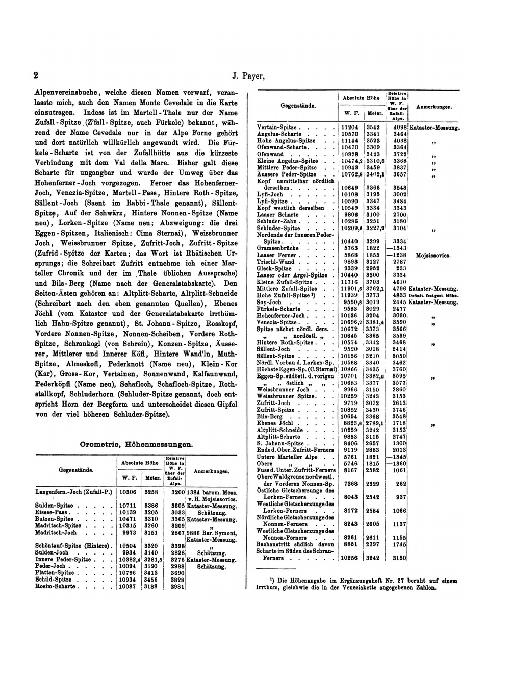 Die Centralen Ortler-Alpen. (Gebiete: Martell, Laas Und Saent) | Julius Payer