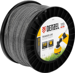 Леска для триммера Denzel (квадрат, 3,0мм х 113м, Extra Cord)