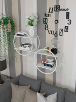 Набор полок круглых настенных белых  - ББ