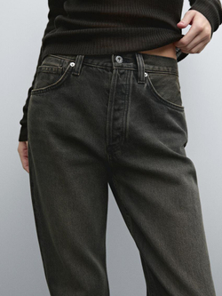 Massimo Dutti Джинсы с высокой посадкой, антрацитово-серый