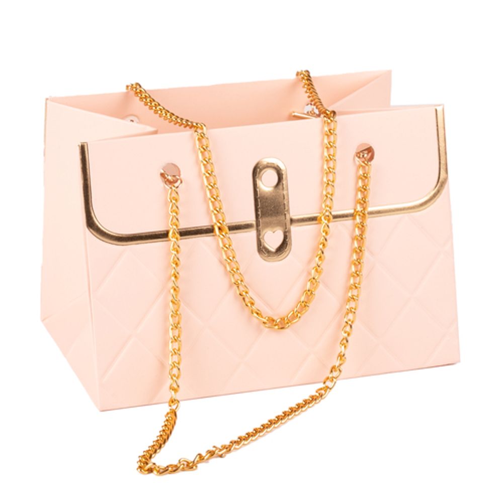 Пакет-сумка с цепочкой 15*10.5*10 НЕЖНО-РОЗОВЫЙ