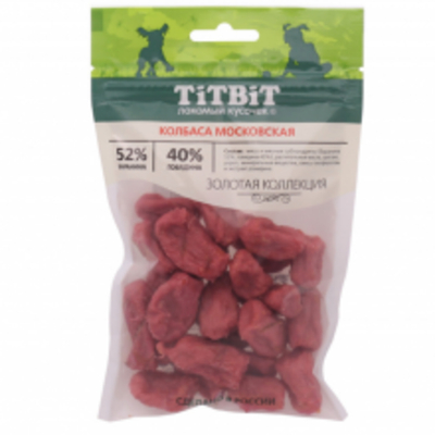 Титбит Золотая коллекция Колбаса Московская для собак 80 г