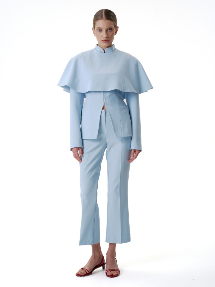 Брюки укороченные голубые