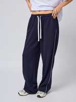 Штаны широкие с кантом из футера