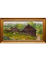 Картина маслом "Утро в селе Чусовое" Аксенова