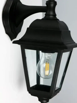 Фасадный настенный уличный светильник под лампу Е27, IP65, классическая форма, корпус пластик + стекло, цвет белый, Напрямую у производителя