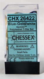 Chessex 7-dice set Gemini Blue-Green/Gold Polyhedral